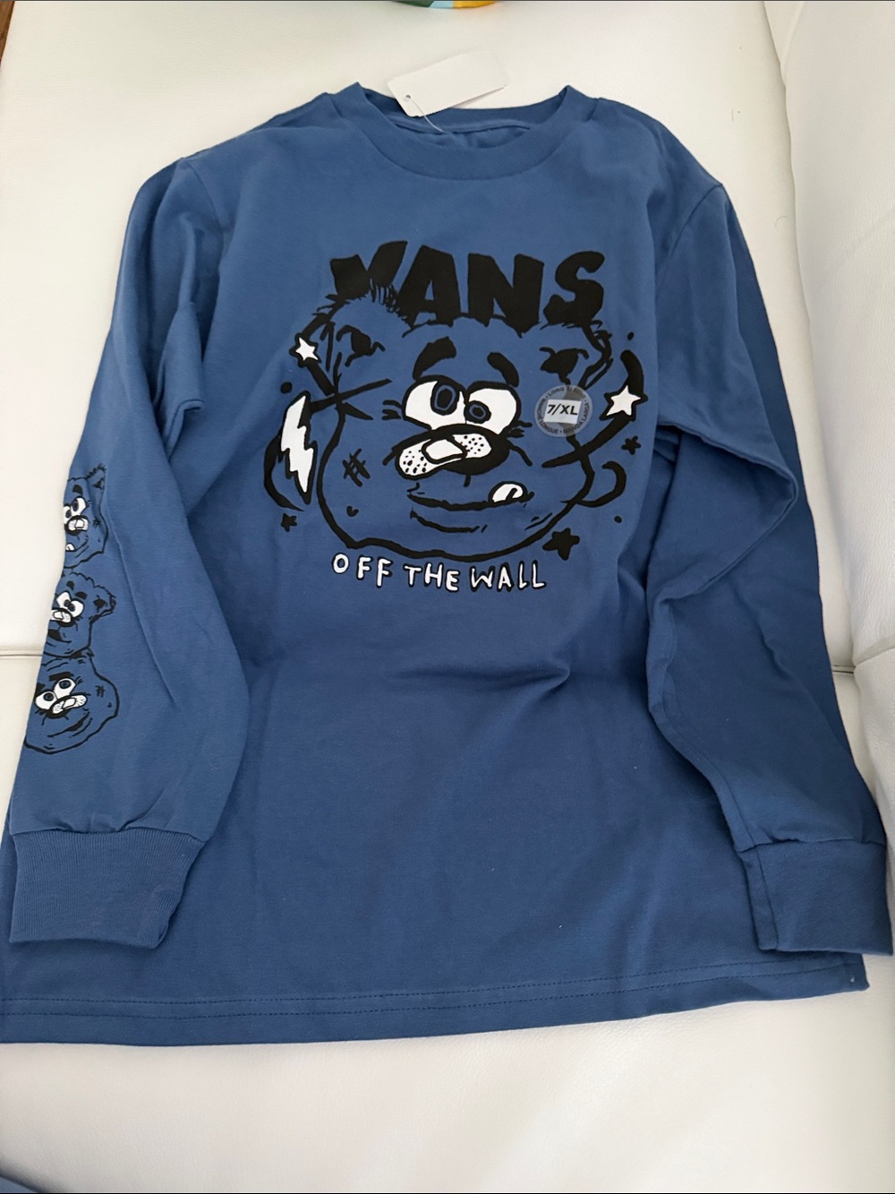 Vans Blue Cartoon Graphic Long Sleeve Shirt
